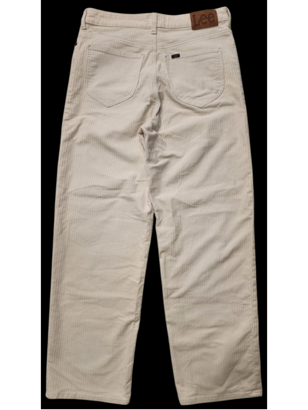 Lee Corduroy Pants Women's Size 30 Cream White Pinstripe Straight Leg 99% Cotton - Picture 2 of 12